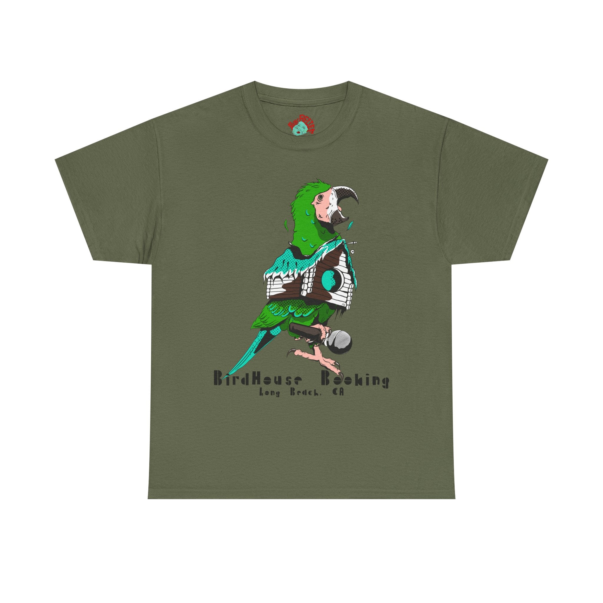 Band Tee — BirdHouse Booking 'Long Beach, CA' Parrot Logo shirt
