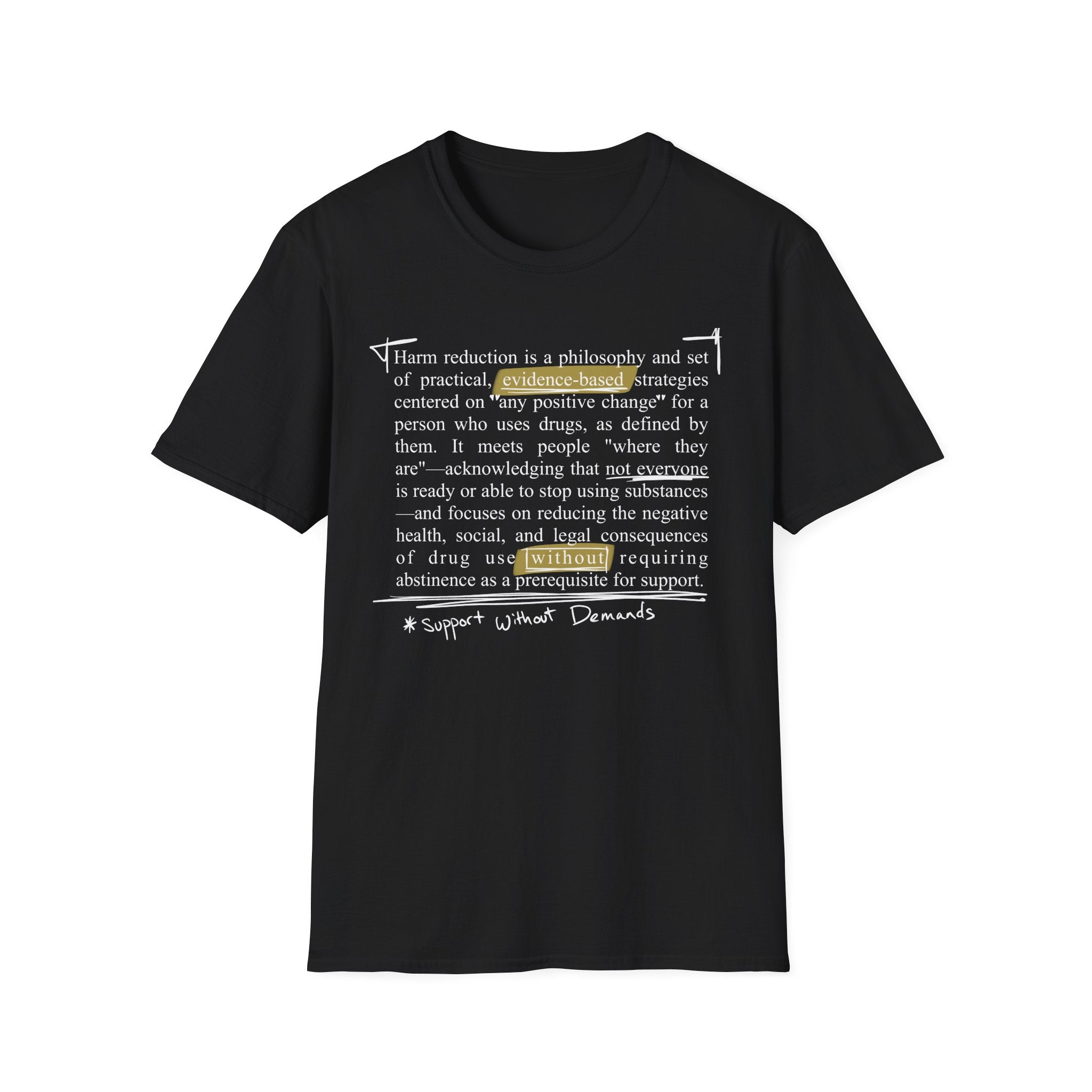 Harm Reduction Definition T-Shirt — Support Without Demands