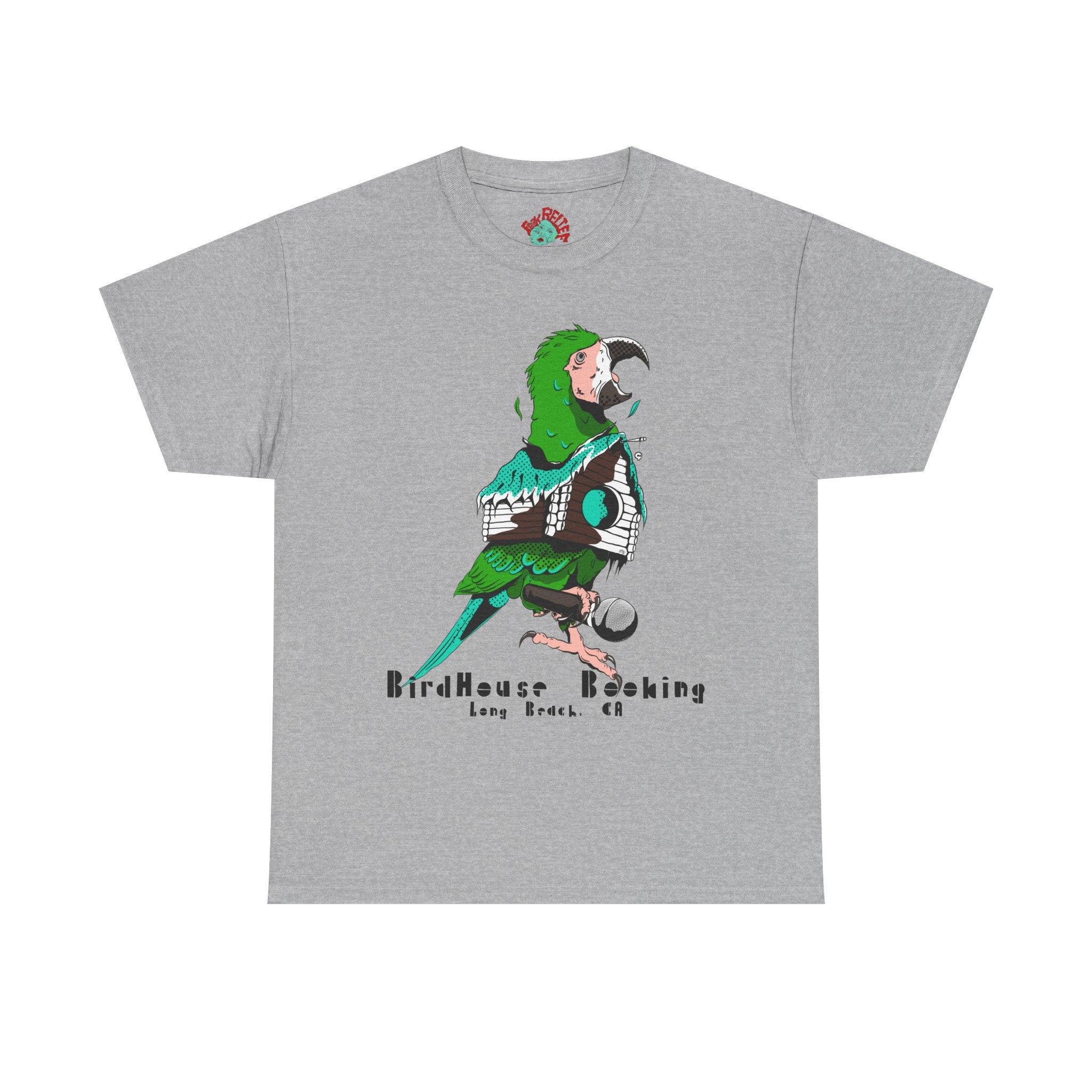 Band Tee — BirdHouse Booking 'Long Beach, CA' Parrot Logo shirt