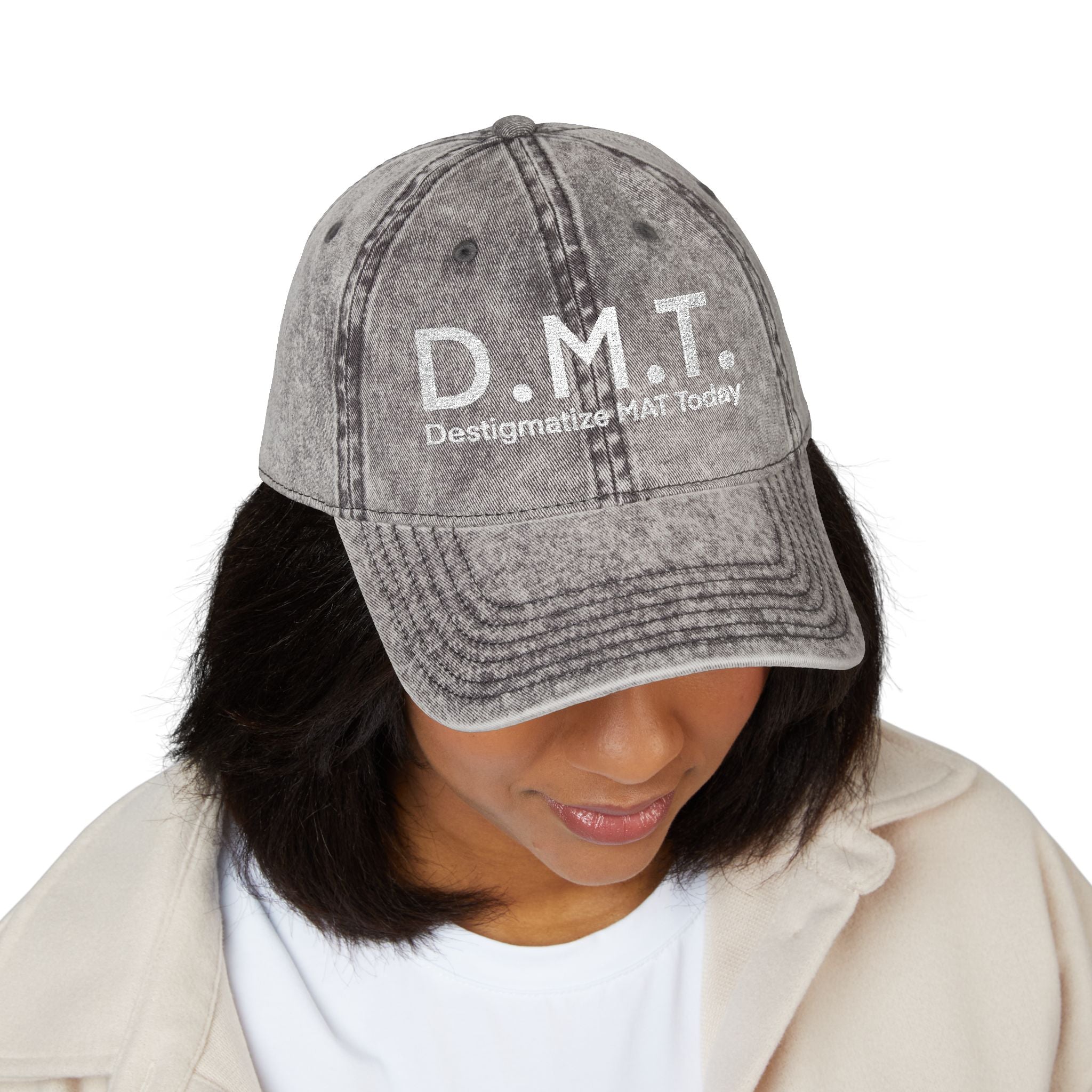 D.M.T. Harm reduction hat. Destigmatize MAT Today