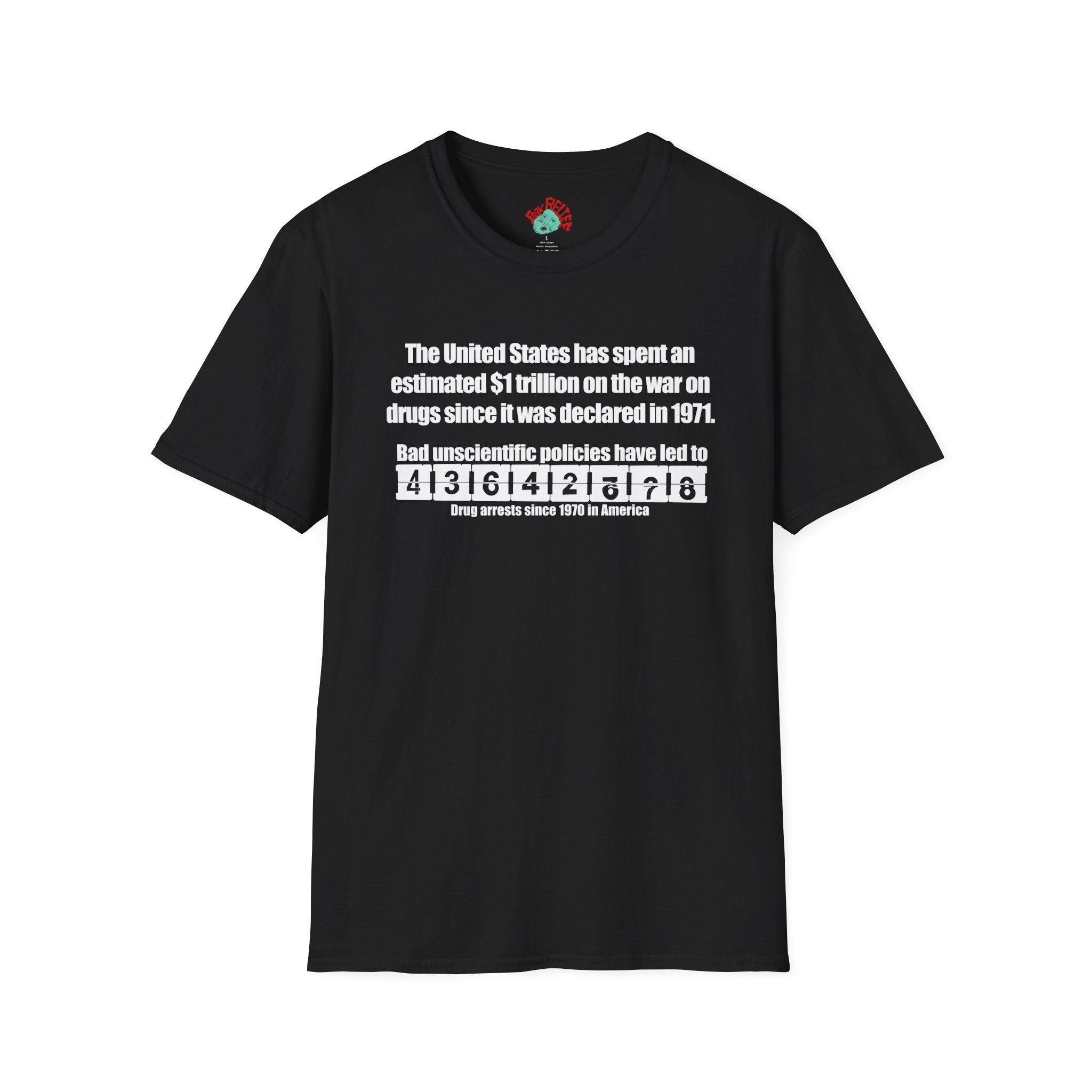 Harm reduction — 'War on Drugs 1 Trillion' Protest Tee black shirt