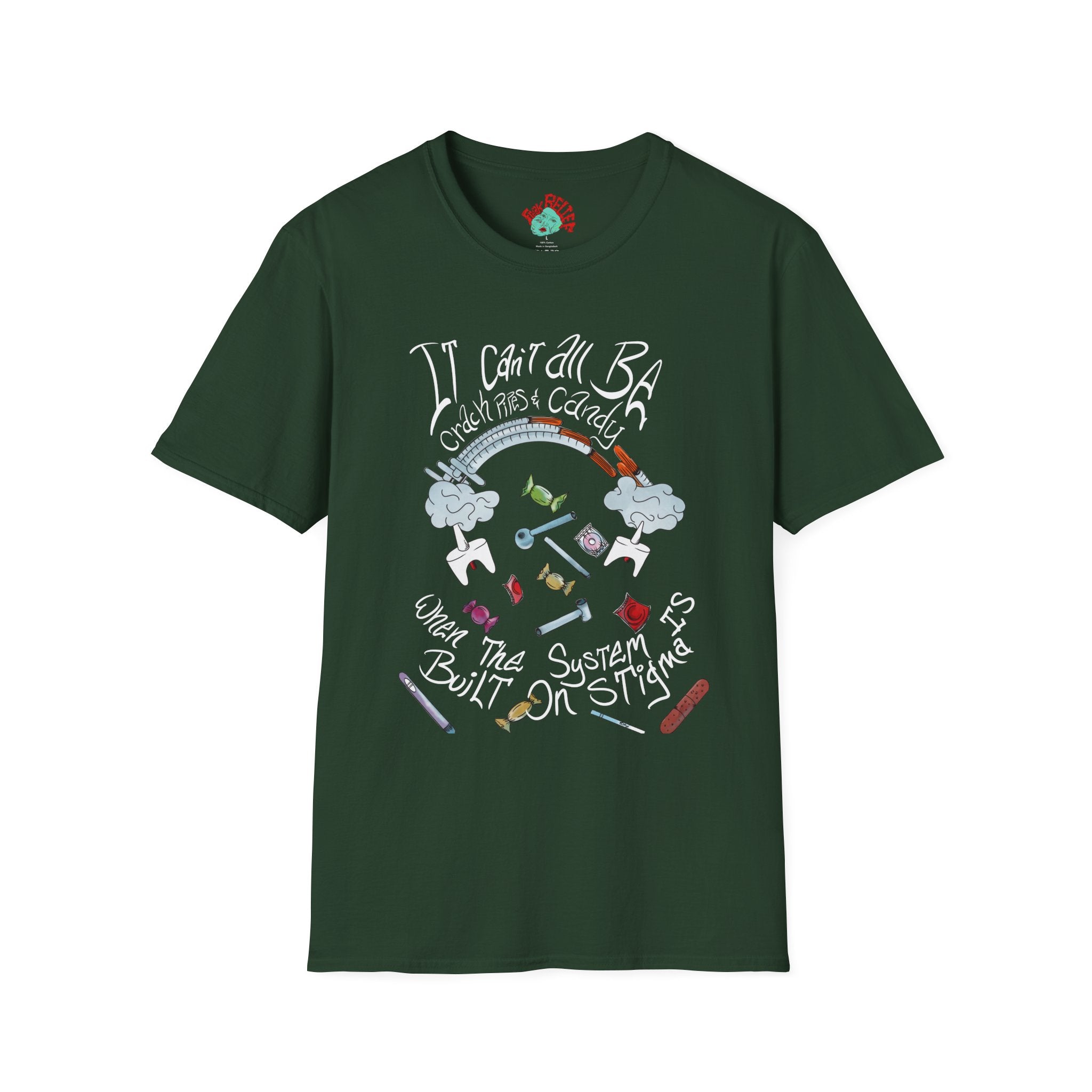 Harm Reduction Graphic Tee | It can’t all be candy when the system is built on stigma t shirt