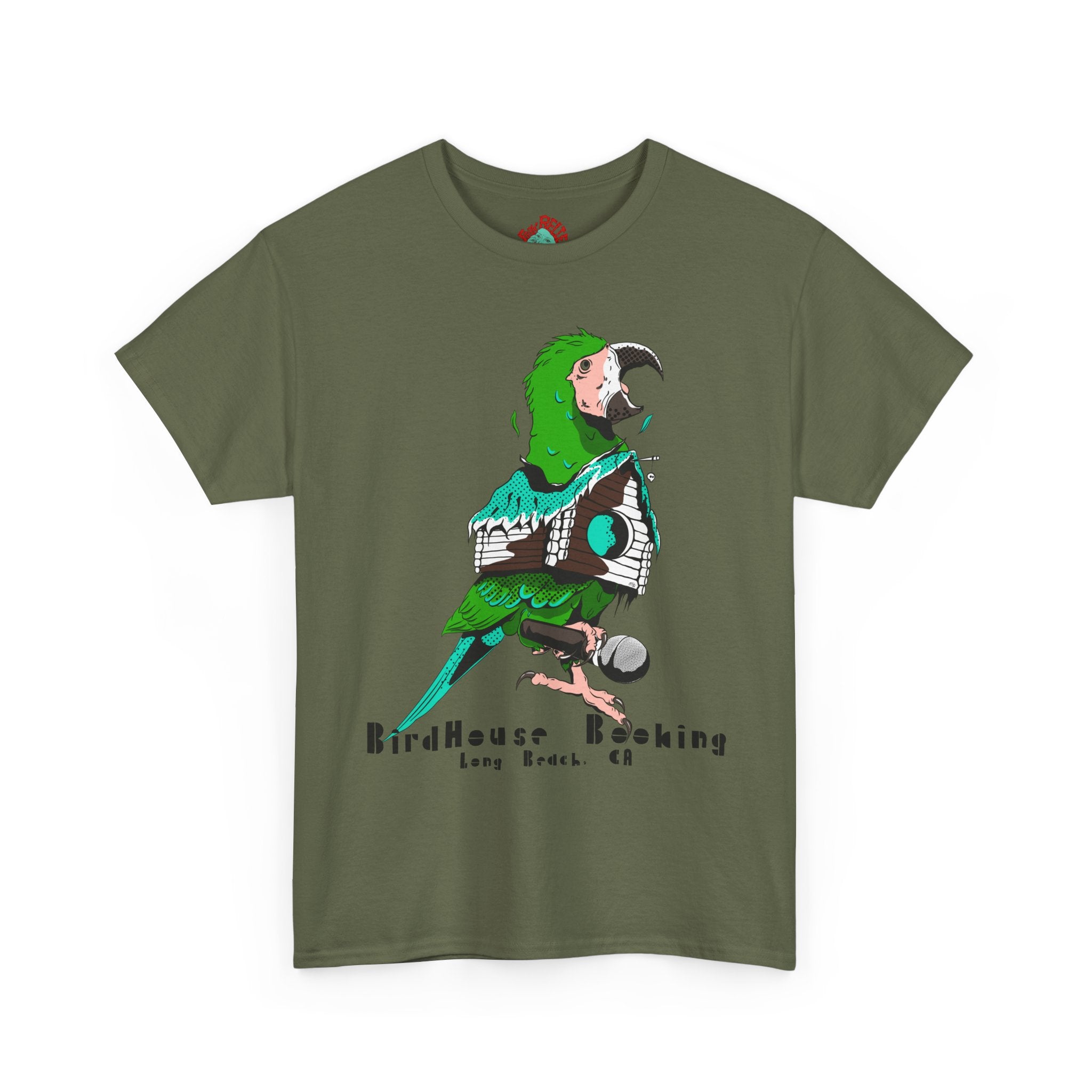 Band Tee — BirdHouse Booking 'Long Beach, CA' Parrot Logo shirt
