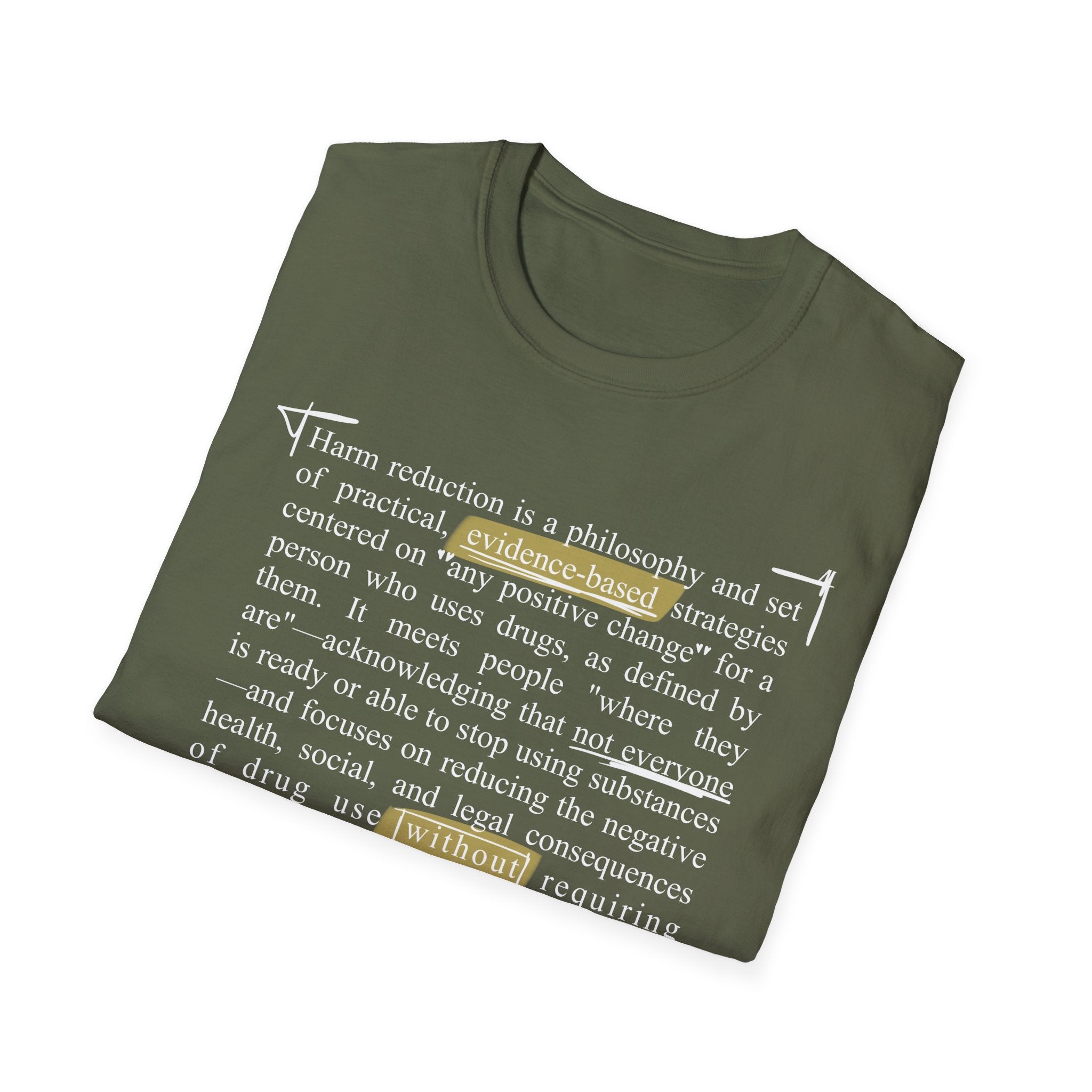 Harm Reduction Definition T-Shirt — Support Without Demands