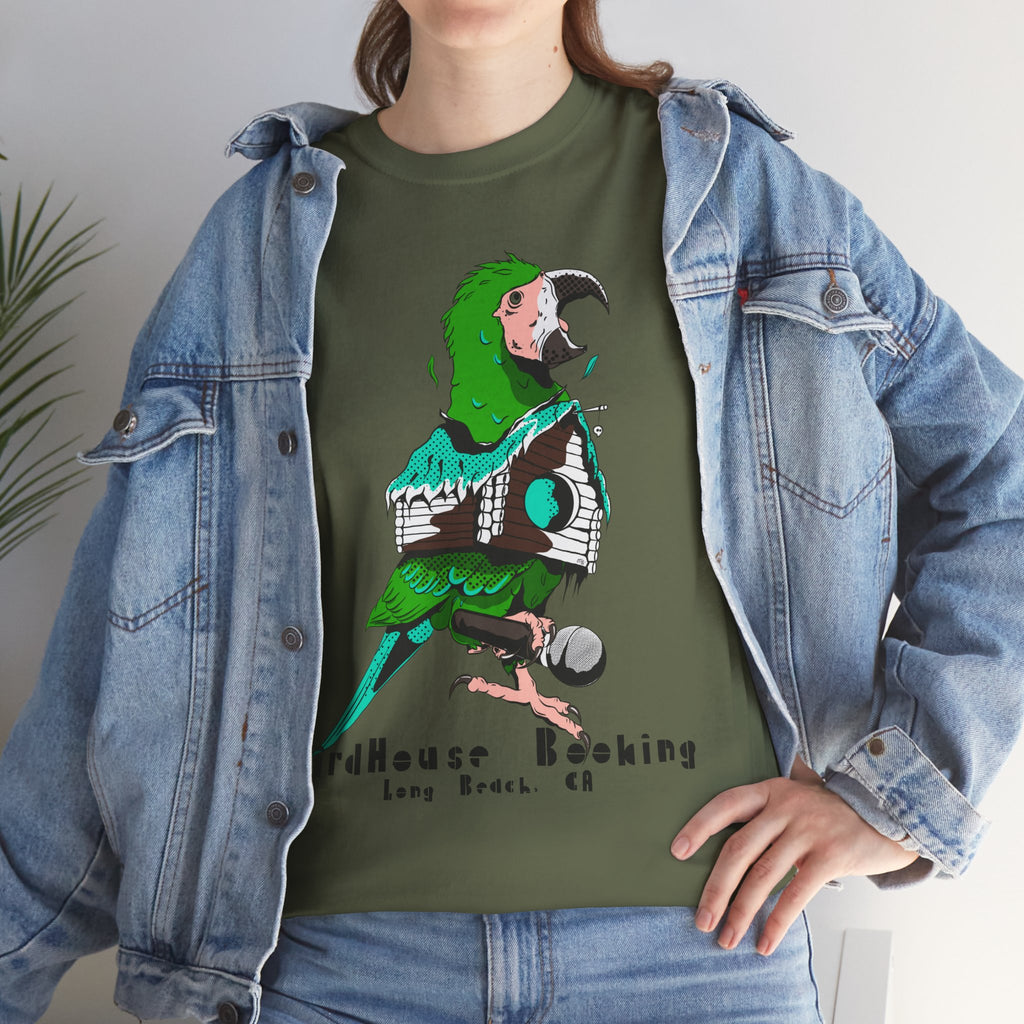 Band Tee — BirdHouse Booking 'Long Beach, CA' Parrot Logo shirt