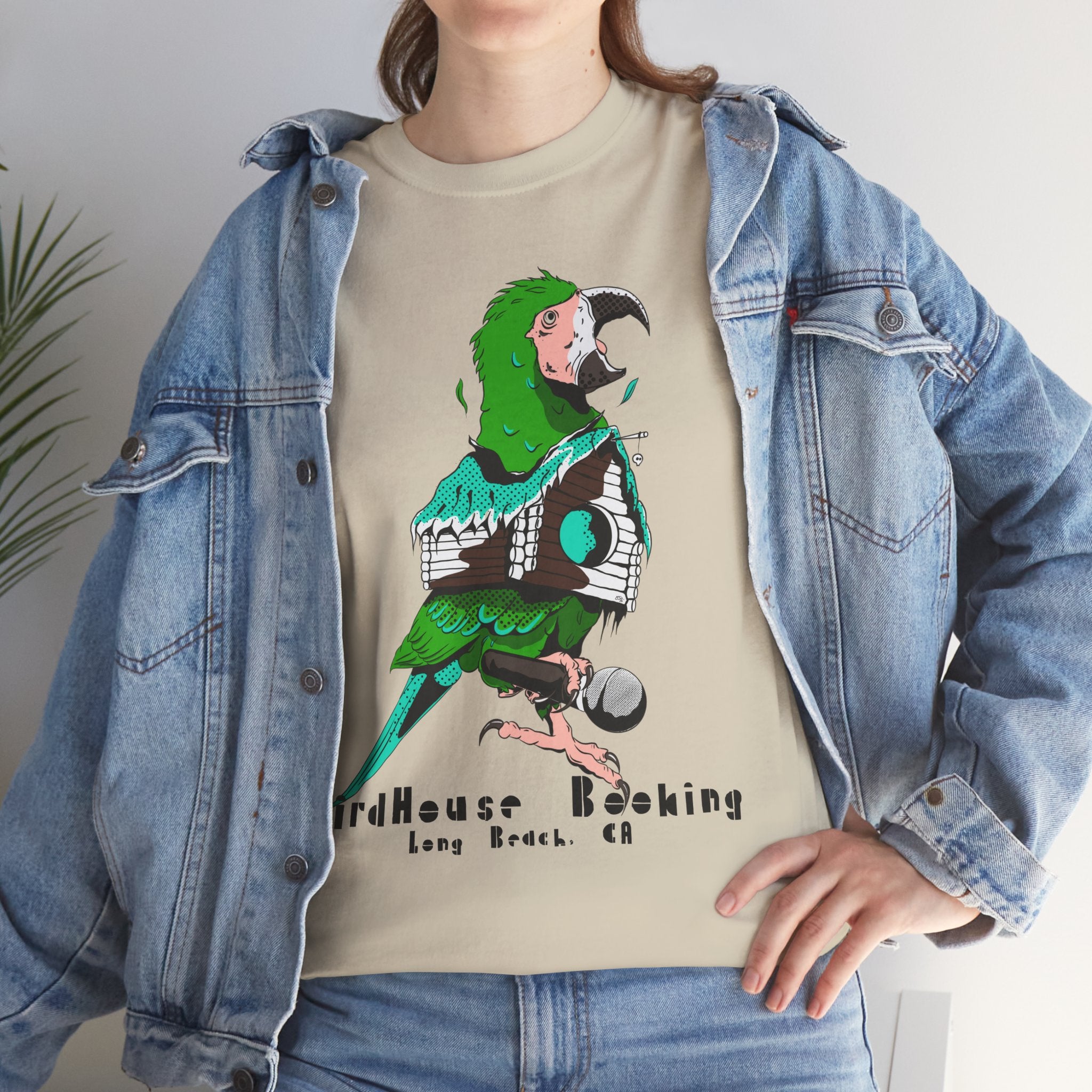 Band Tee — BirdHouse Booking 'Long Beach, CA' Parrot Logo shirt