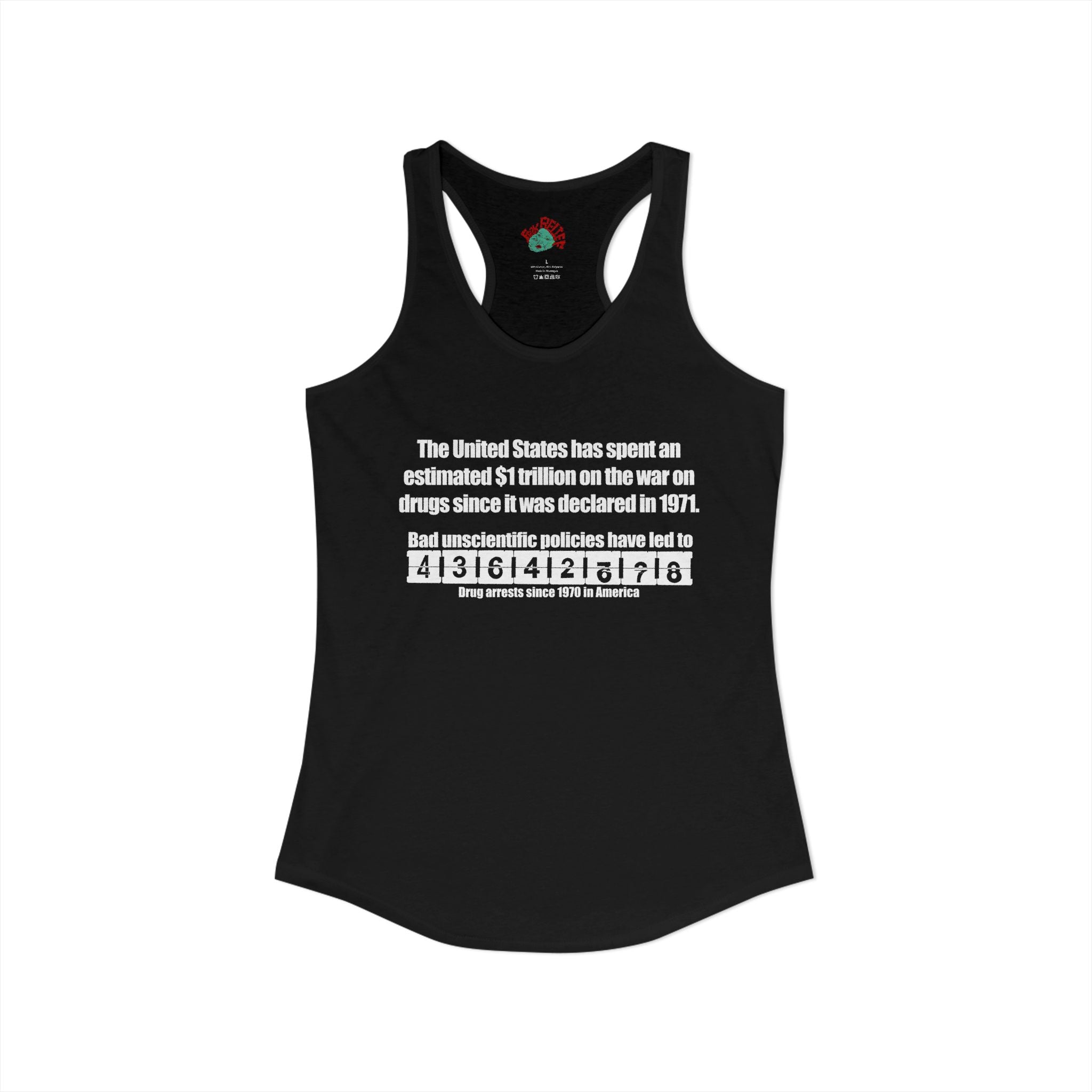 Drug war tank top harm reduction means ending the war on drugs
