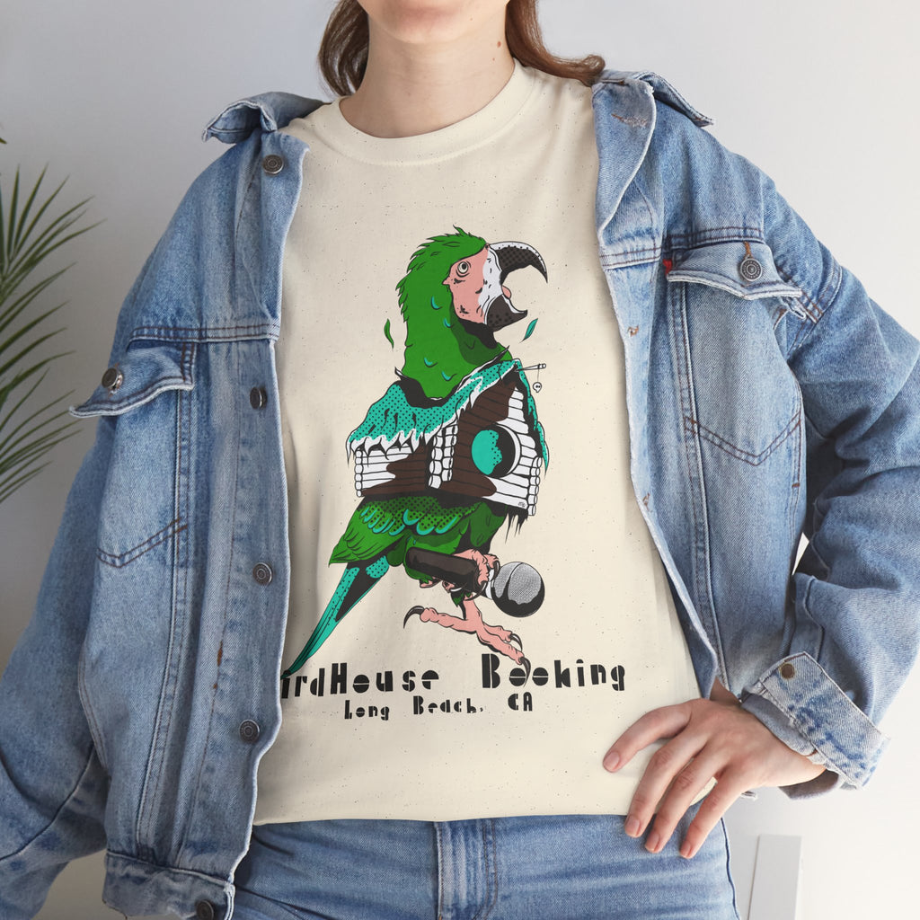 Band Tee — BirdHouse Booking 'Long Beach, CA' Parrot Logo shirt