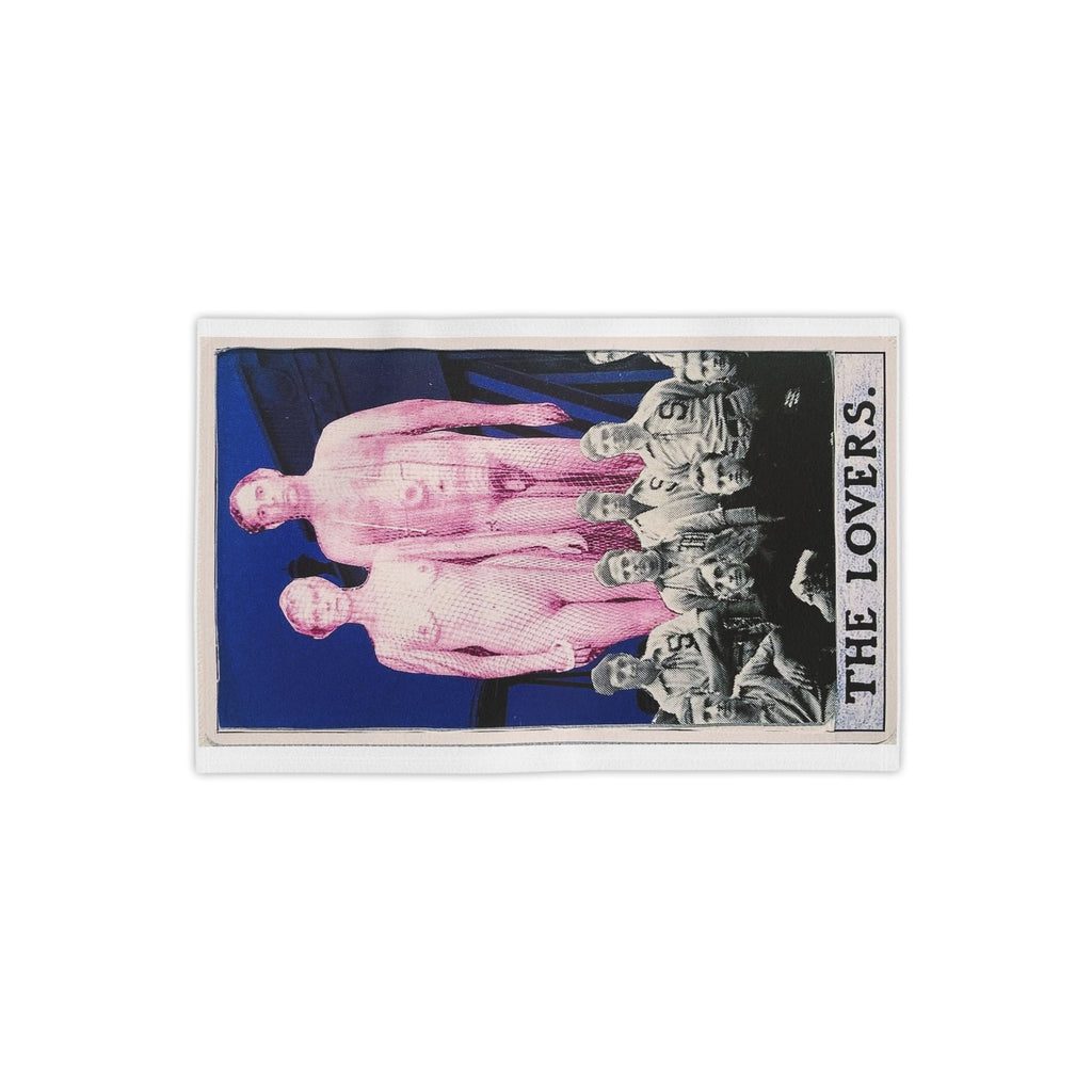 The Lovers Tarot Beach Towel — Vintage Collage Pink Nude Couple Design