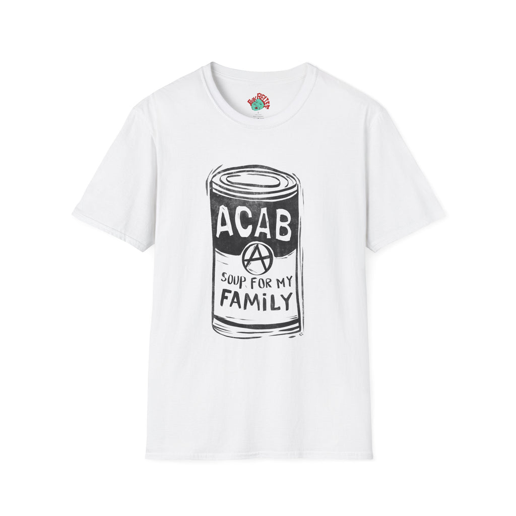 ACAB 'Soup for My Family' Graphic T-Shirt block print art