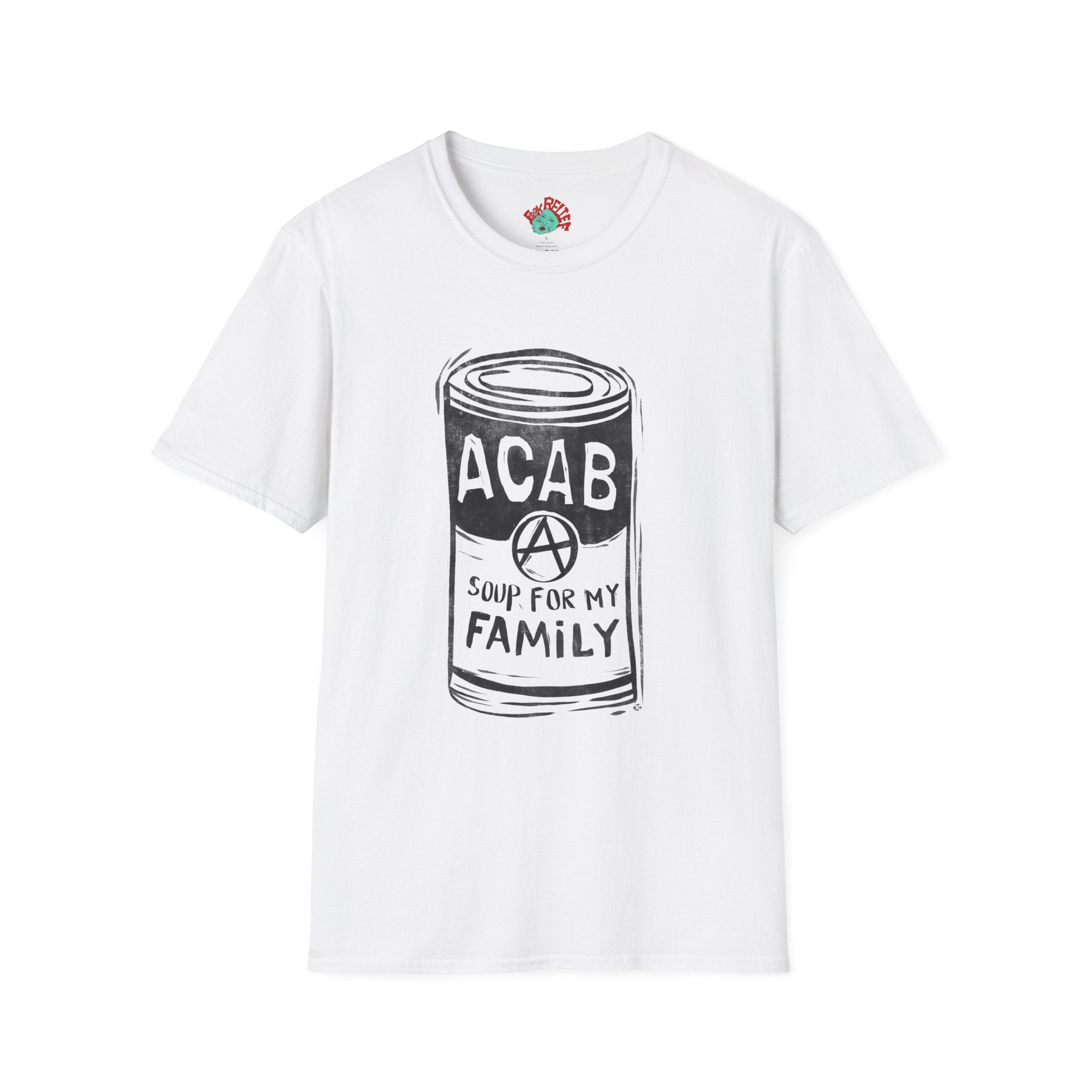 ACAB 'Soup for My Family' Graphic T-Shirt block print art