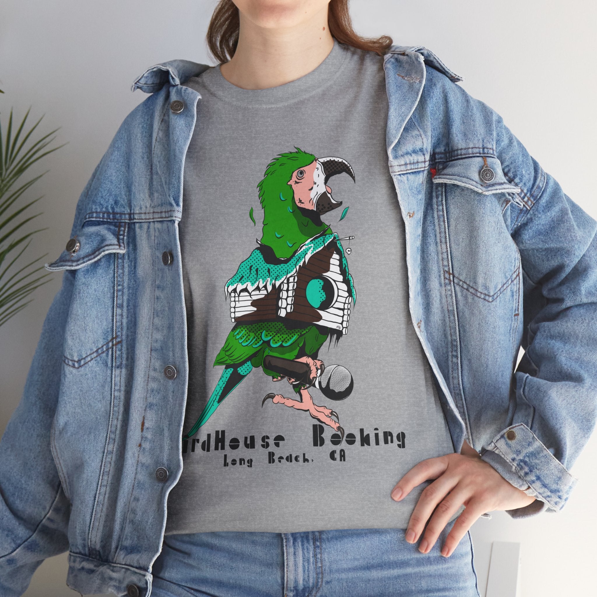 Band Tee — BirdHouse Booking 'Long Beach, CA' Parrot Logo shirt